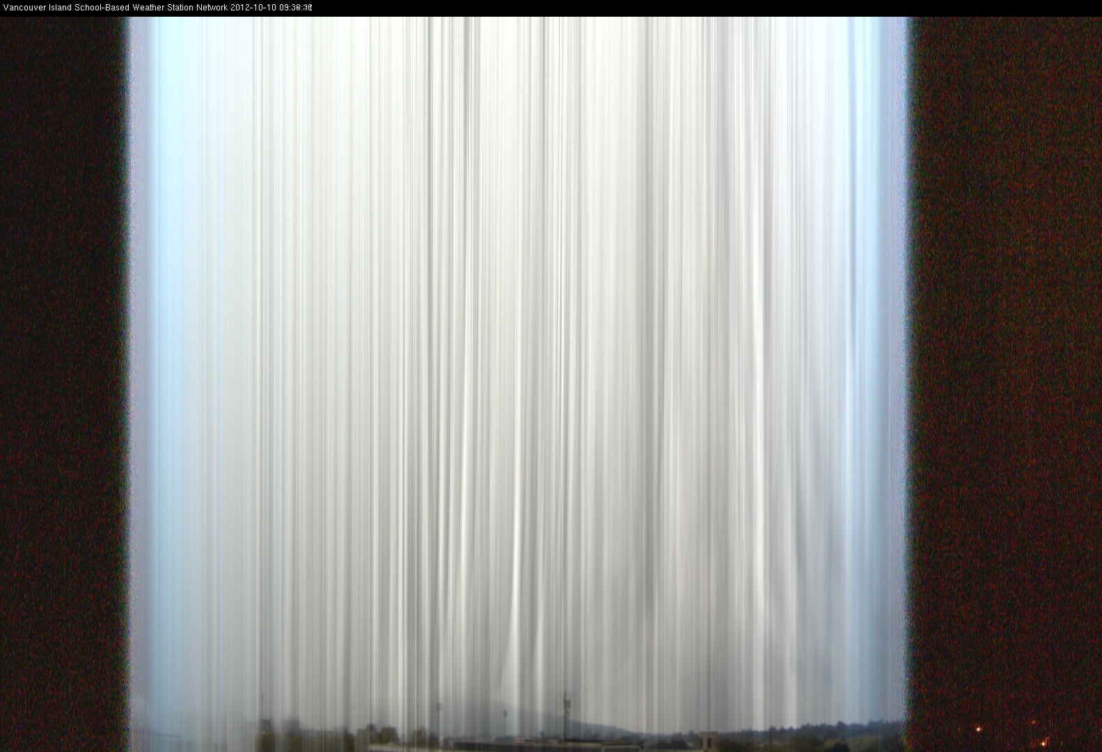 image of the sky seen from UVic, each column of pixels is a different minute, keogram