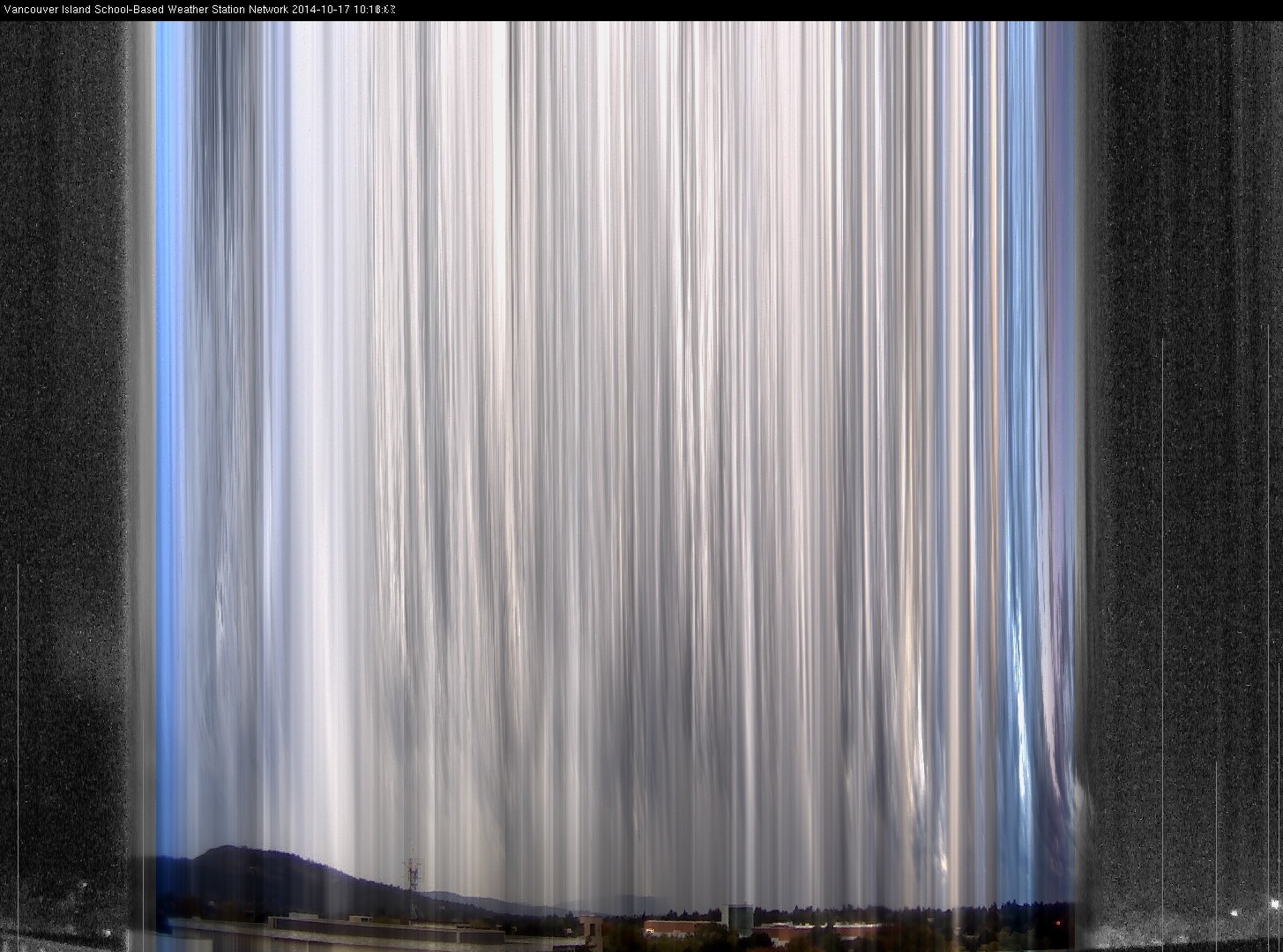 image of the sky seen from UVic, each column of pixels is a different minute, keogram