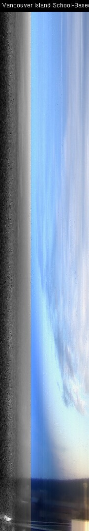 image of the sky seen from UVic, each column of pixels is a different minute, keogram
