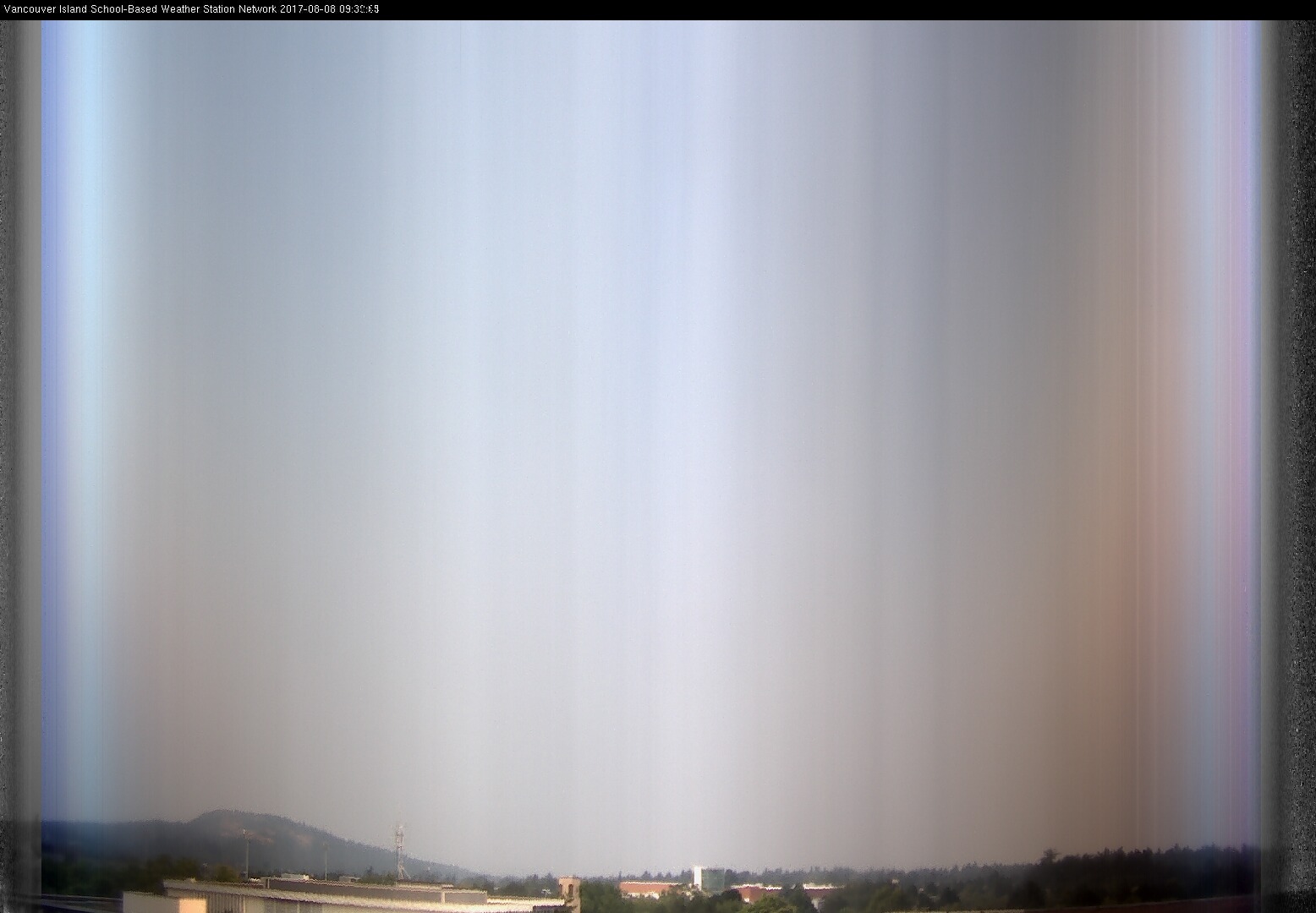 image of the sky seen from UVic, each column of pixels is a different minute, keogram