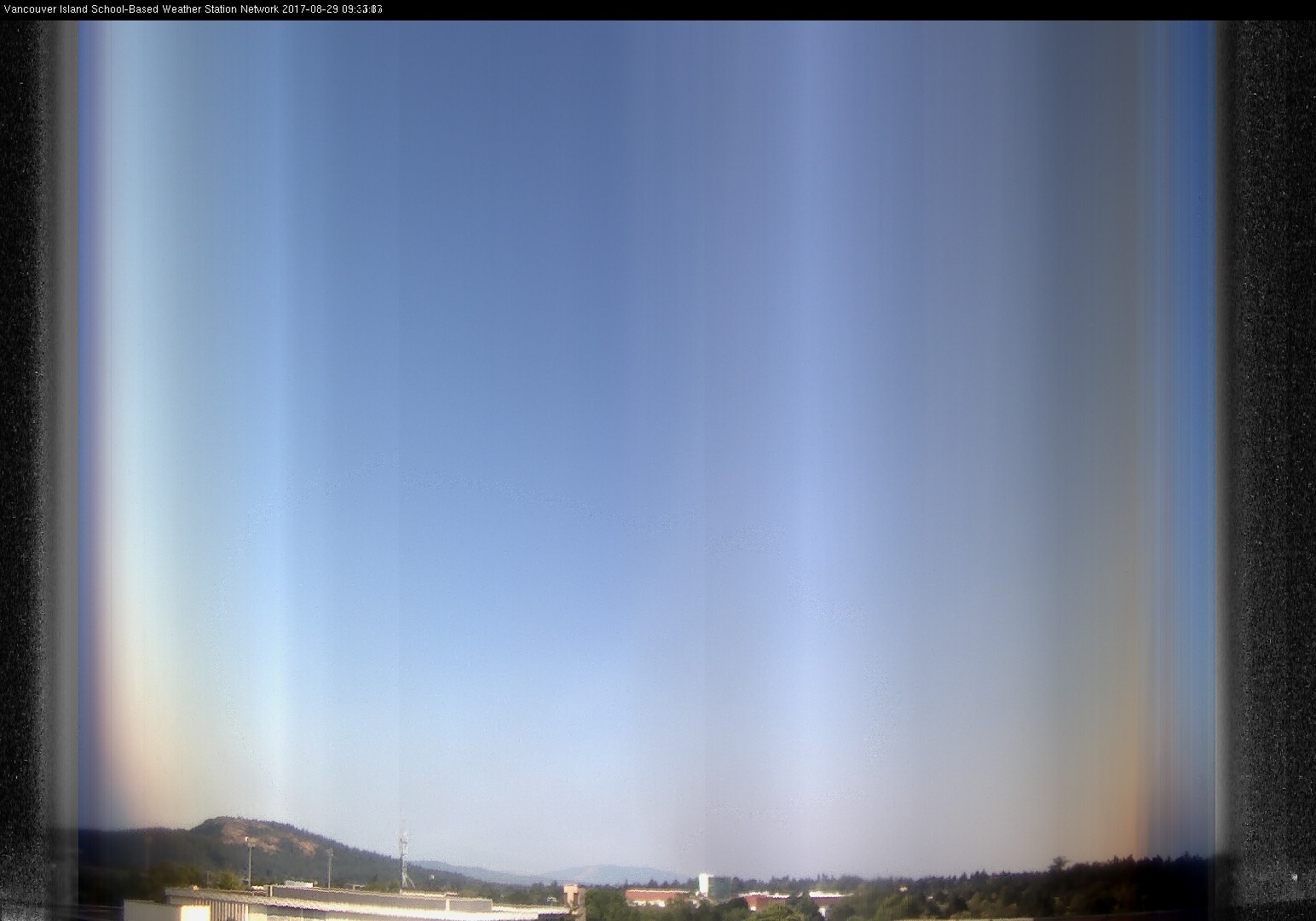 image of the sky seen from UVic, each column of pixels is a different minute, keogram