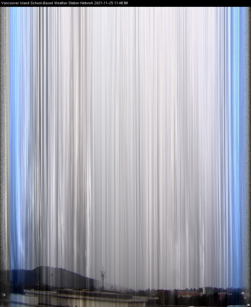 image of the sky seen from UVic, each column of pixels is a different minute, keogram