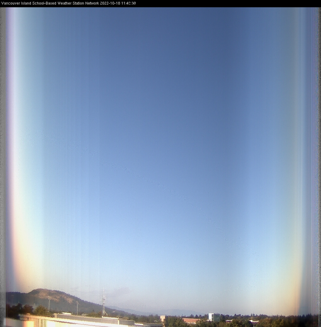 image of the sky seen from UVic, each column of pixels is a different minute, keogram