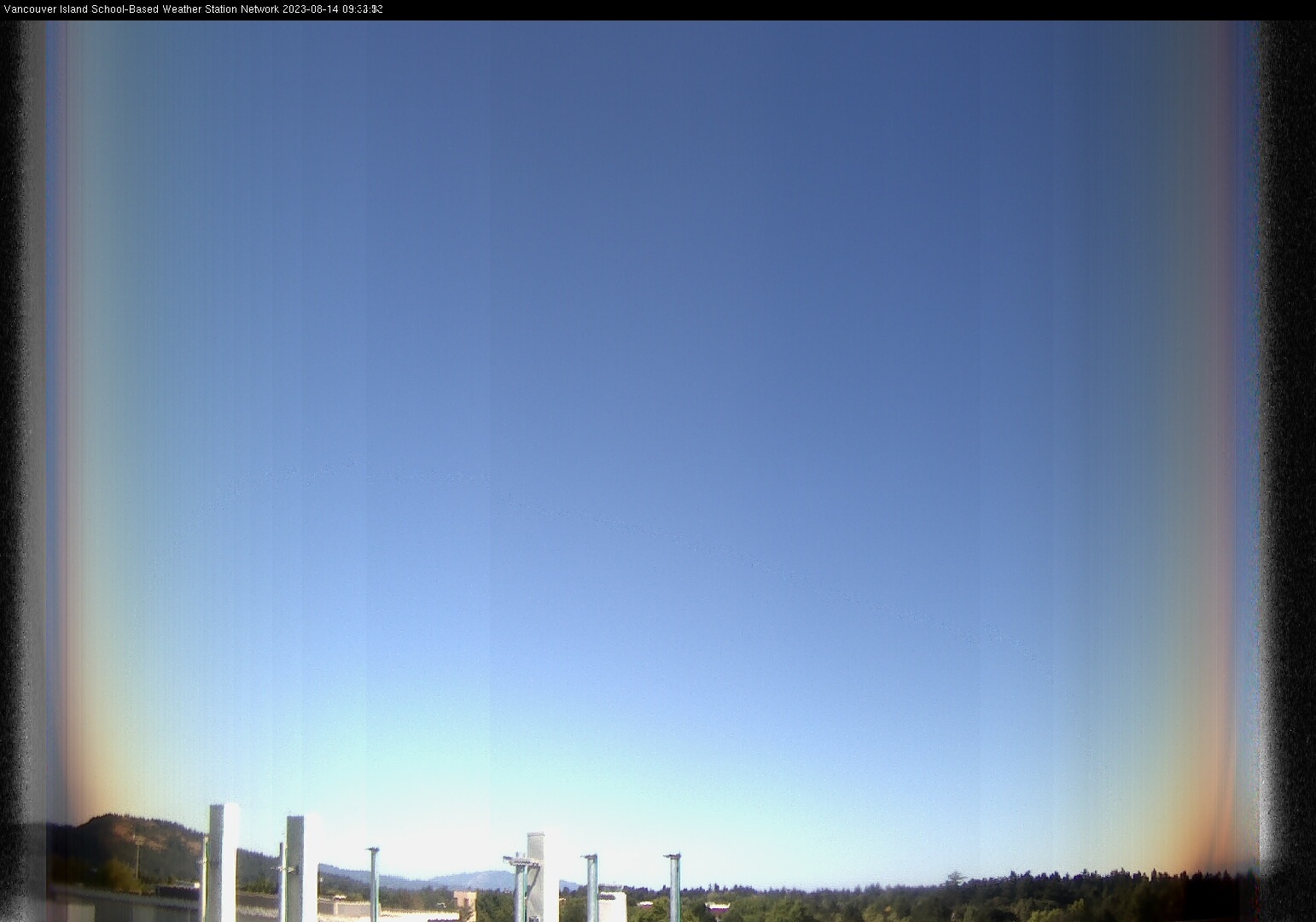 image of the sky seen from UVic, each column of pixels is a different minute, keogram