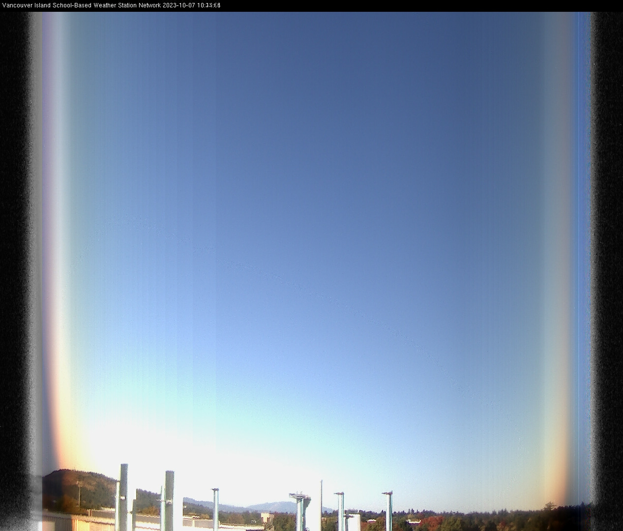 image of the sky seen from UVic, each column of pixels is a different minute, keogram