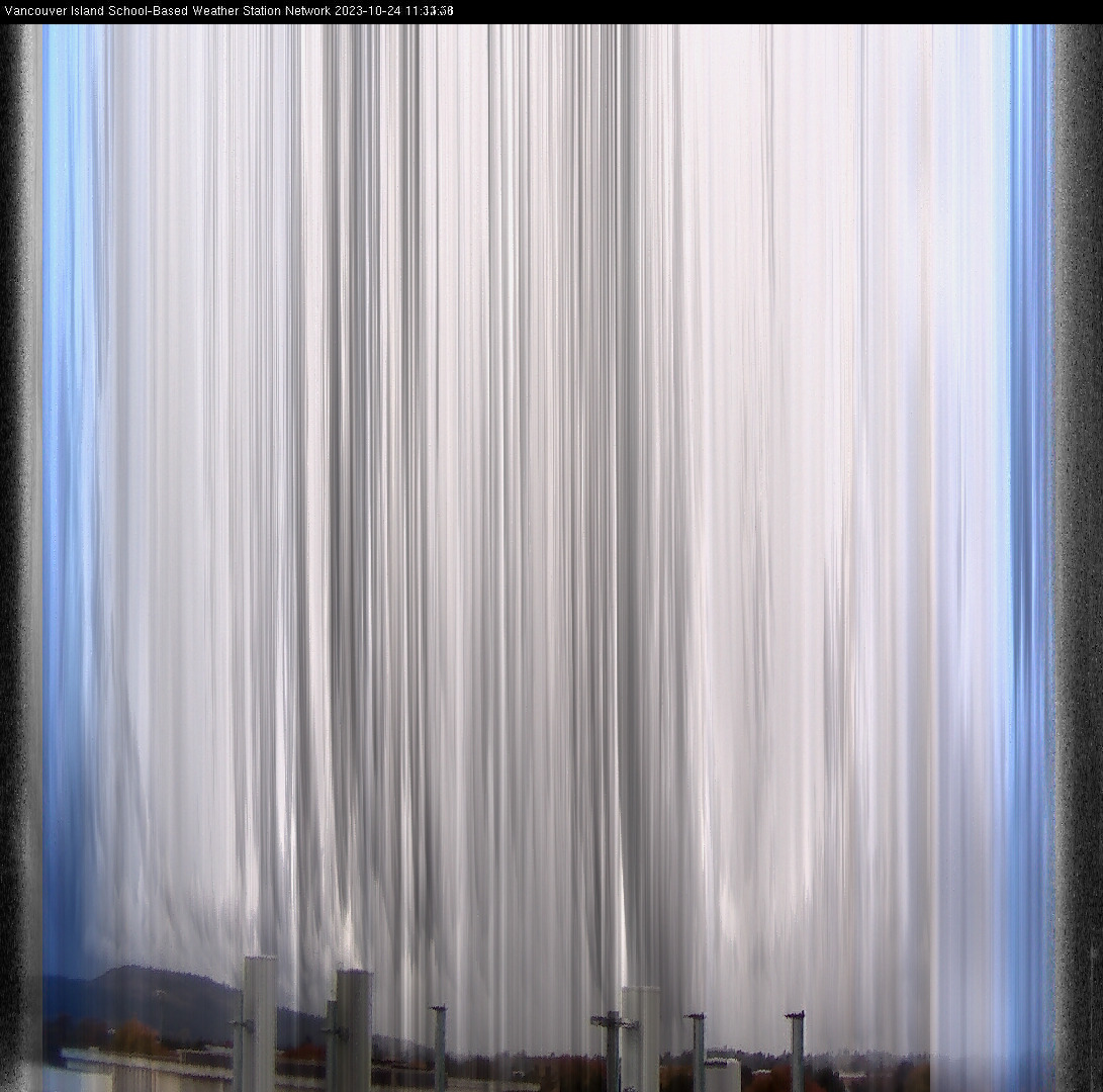 image of the sky seen from UVic, each column of pixels is a different minute, keogram