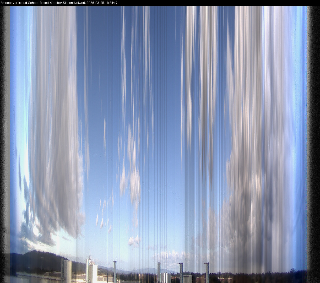 2026-03-05 image of the sky seen from UVic, each column of pixels is a different minute, keogram