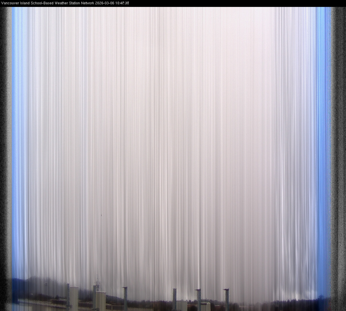 2026-03-06 image of the sky seen from UVic, each column of pixels is a different minute, keogram