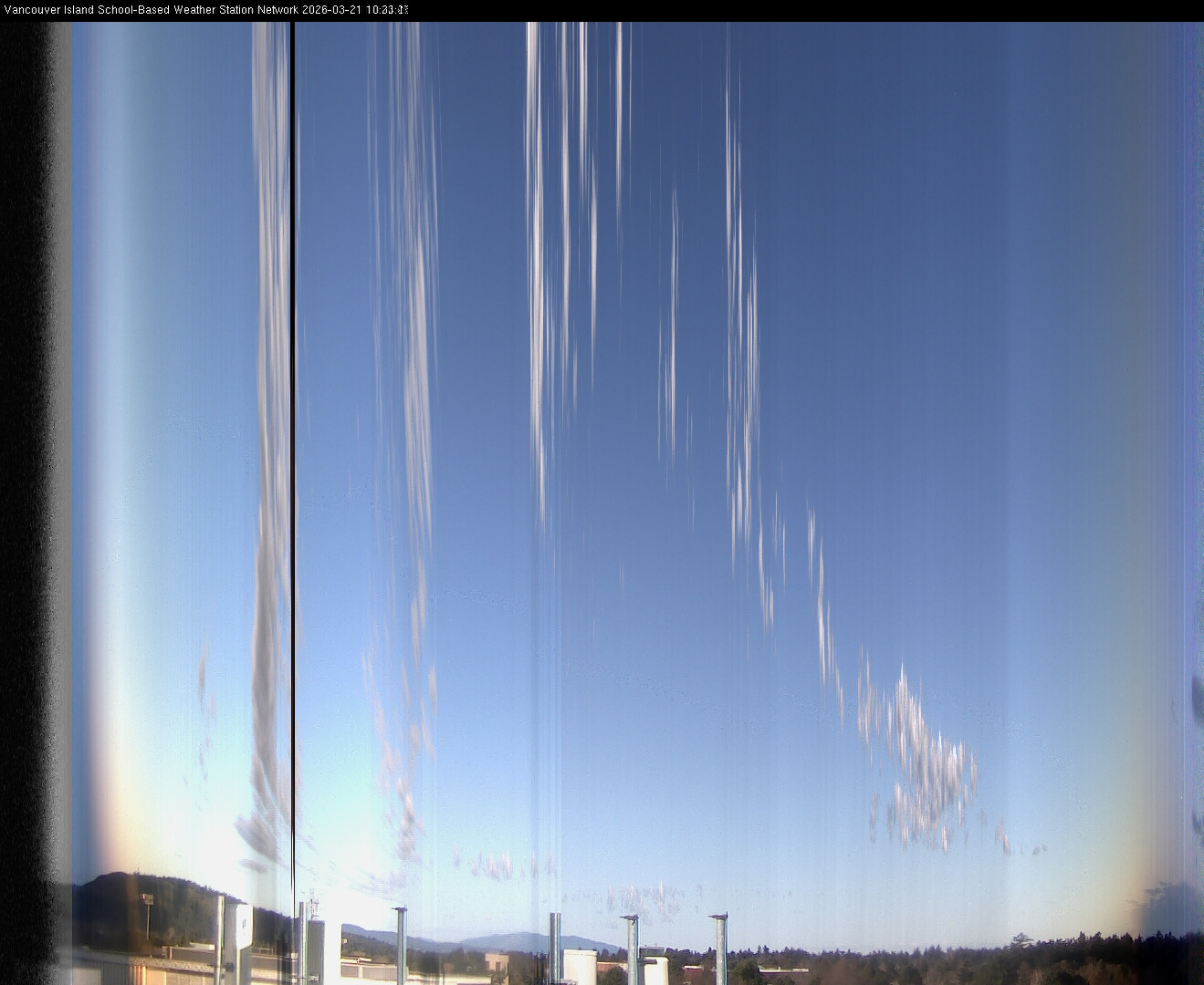 2026-03-21 image of the sky seen from UVic, each column of pixels is a different minute, keogram