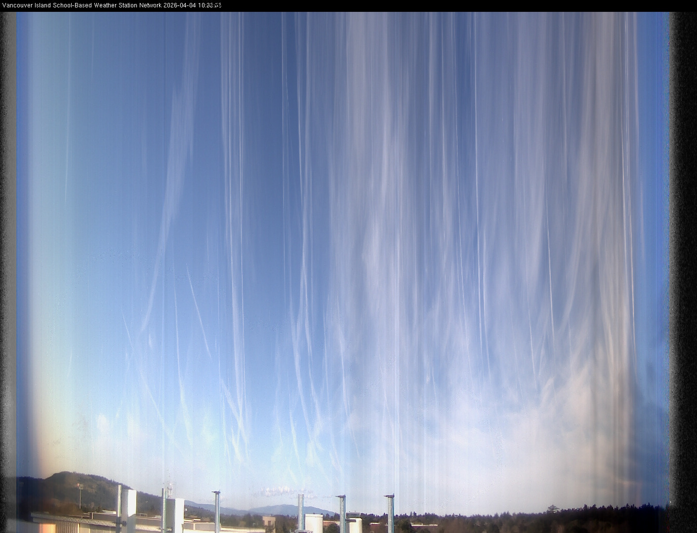 2026-04-04 image of the sky seen from UVic, each column of pixels is a different minute, keogram