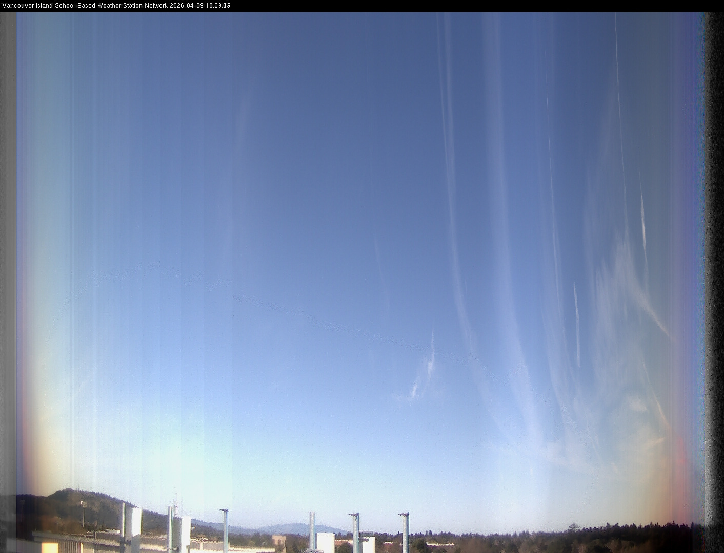 2026-04-09 image of the sky seen from UVic, each column of pixels is a different minute, keogram