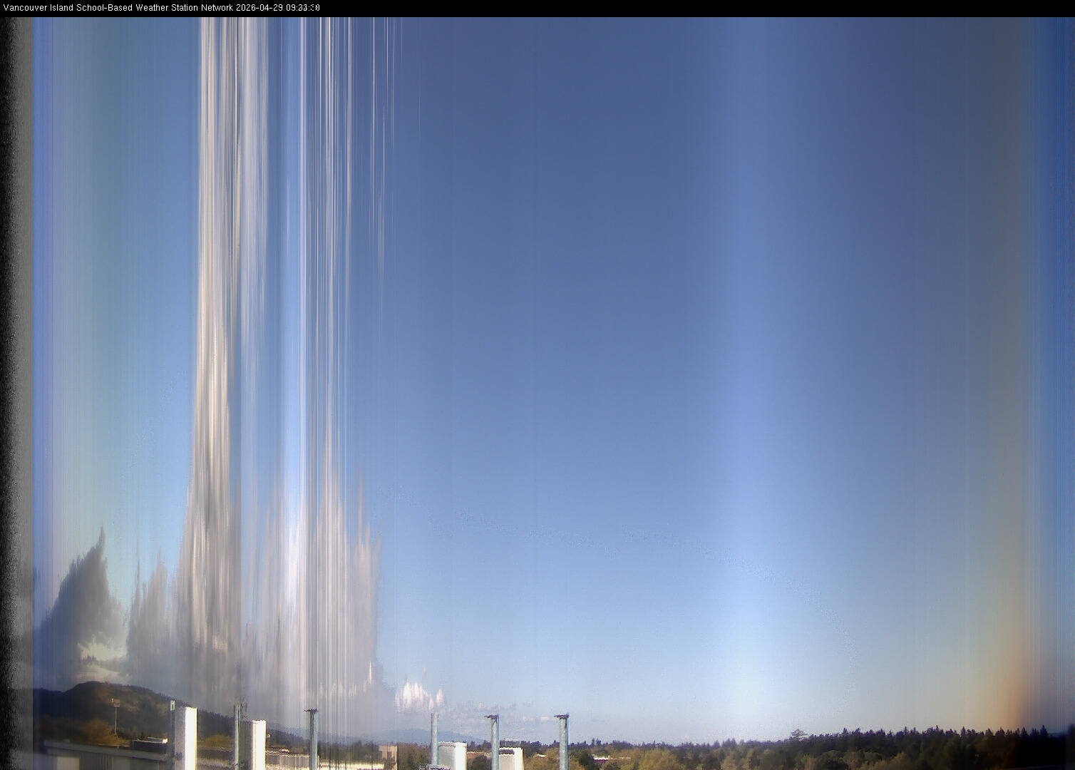 2026-04-29 image of the sky seen from UVic, each column of pixels is a different minute, keogram