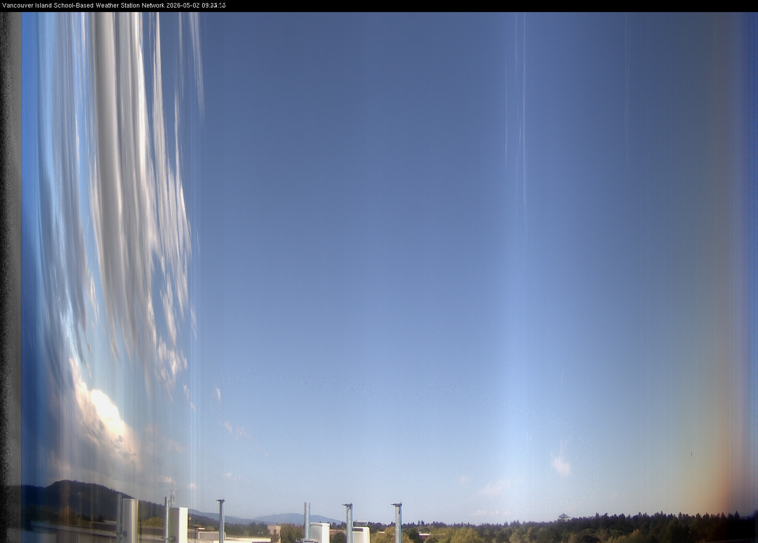2026-05-02 image of the sky seen from UVic, each column of pixels is a different minute, keogram