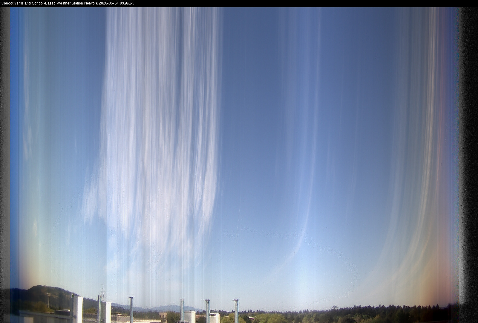 2026-05-04 image of the sky seen from UVic, each column of pixels is a different minute, keogram