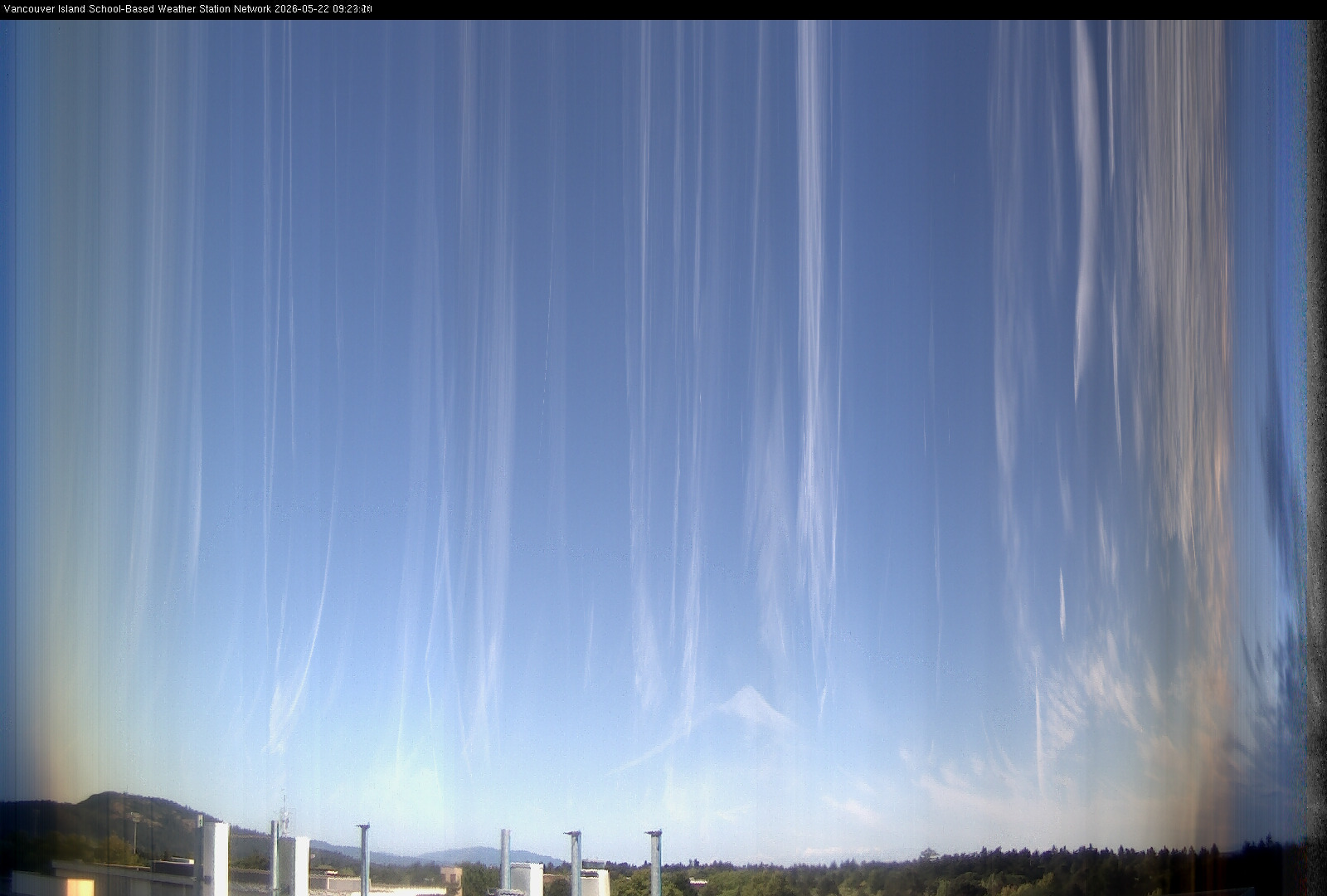 2026-05-22 image of the sky seen from UVic, each column of pixels is a different minute, keogram