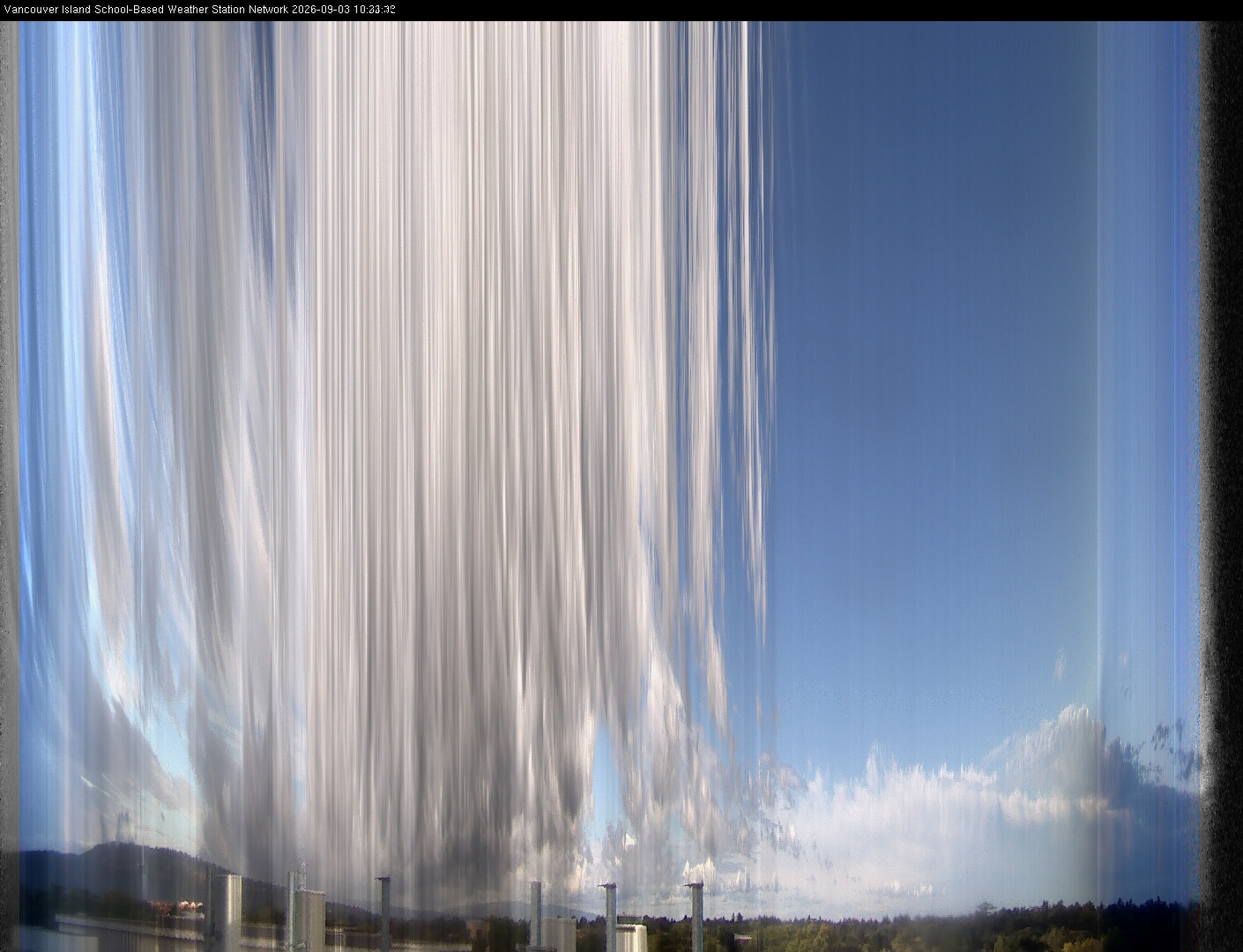 2026-09-03 image of the sky seen from UVic, each column of pixels is a different minute, keogram