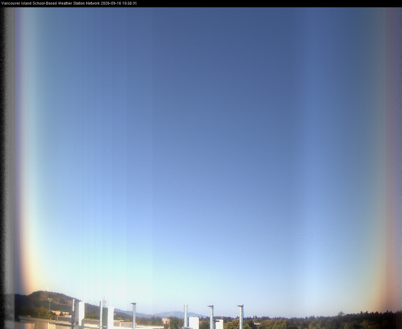2026-09-16 image of the sky seen from UVic, each column of pixels is a different minute, keogram