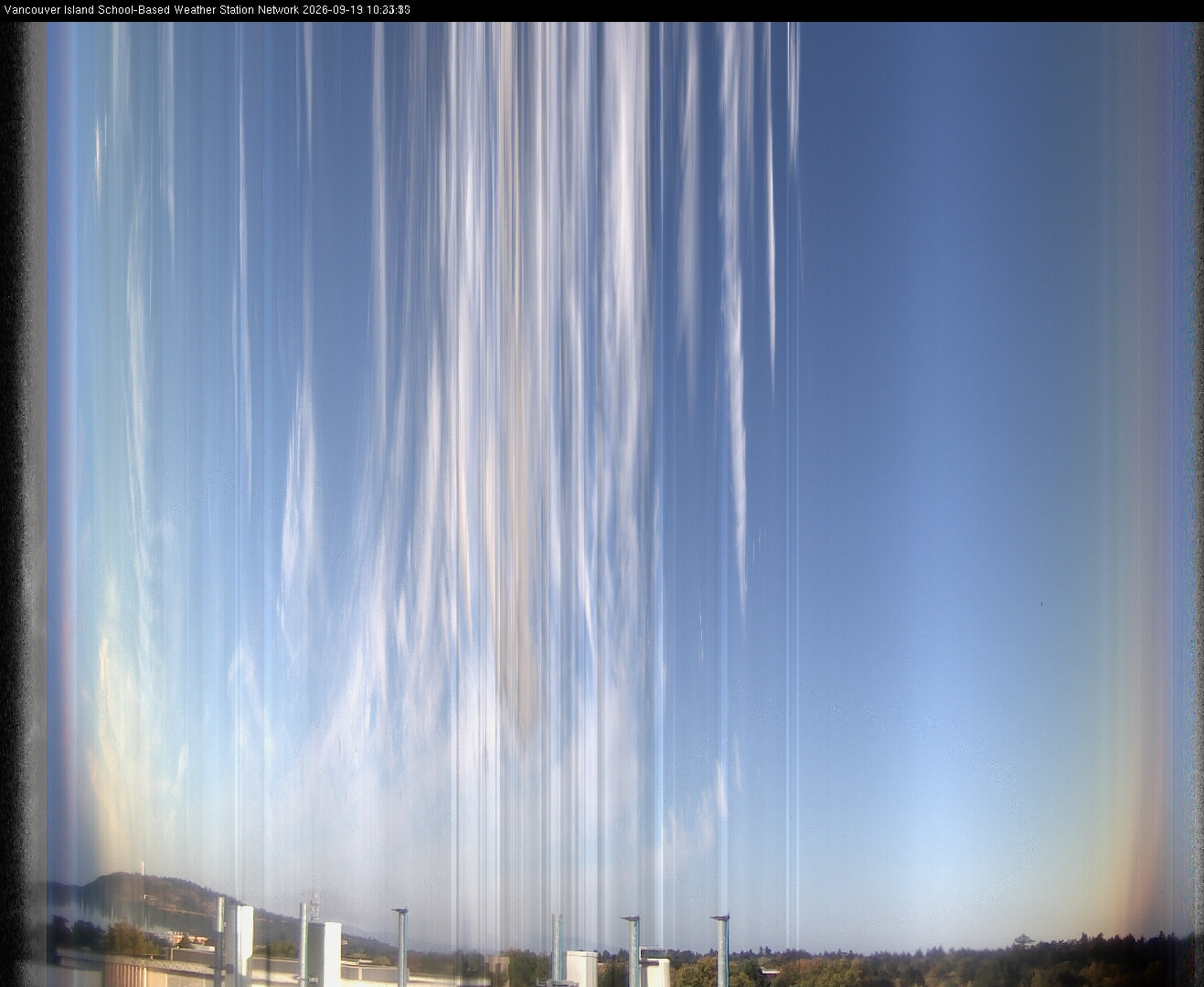 2026-09-19 image of the sky seen from UVic, each column of pixels is a different minute, keogram