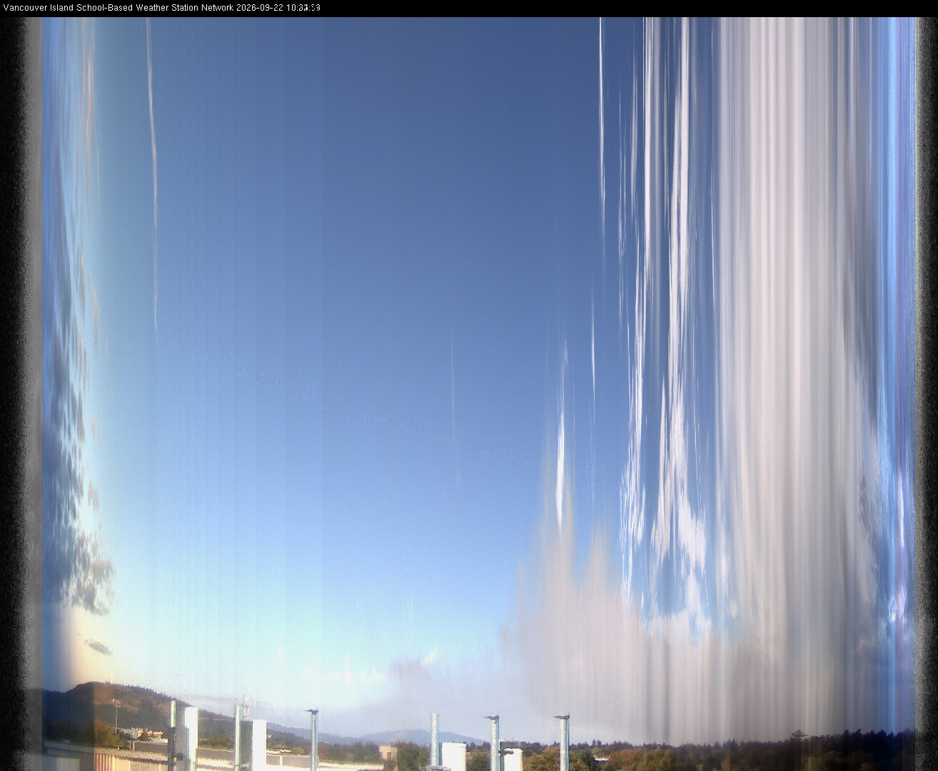 2026-09-22 image of the sky seen from UVic, each column of pixels is a different minute, keogram