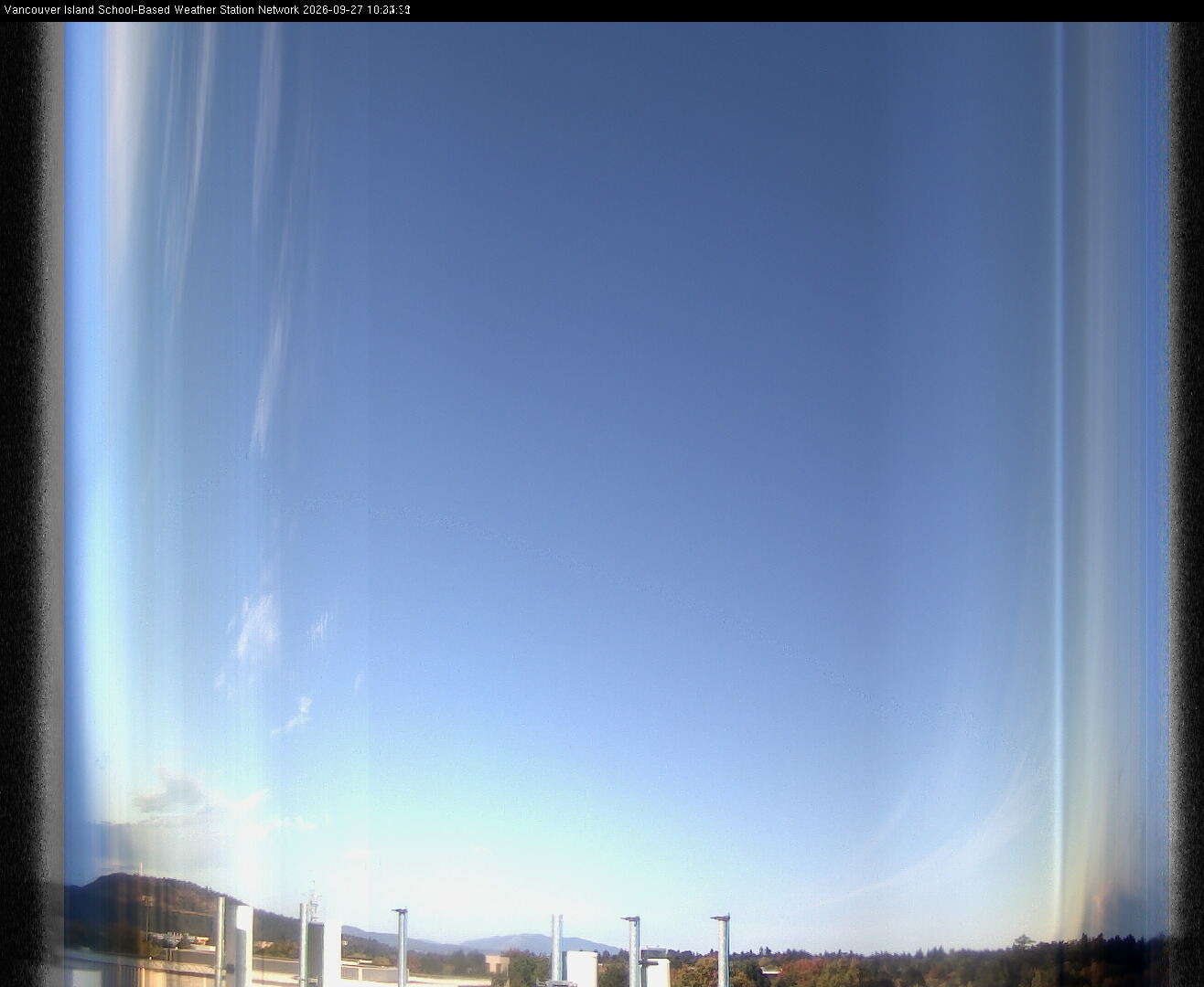 2026-09-27 image of the sky seen from UVic, each column of pixels is a different minute, keogram